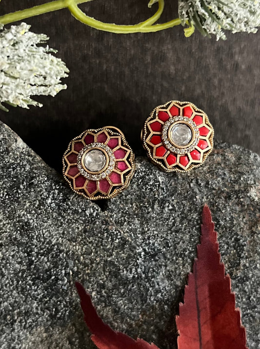 MEENAKARI KUNDAN STUD EARRINGS DB-GP12000Z2