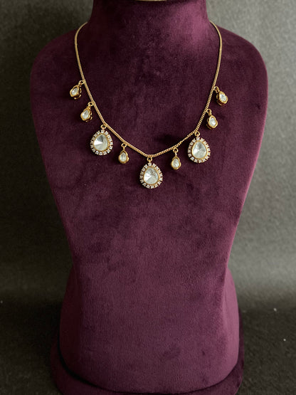 SANAA DIAMOND MOISSANITE KUNDAN NECKLACE SET DB-GP12700Z2