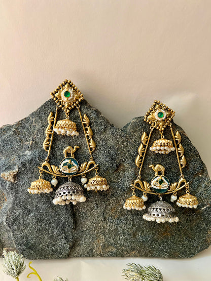 Noor Handcrafted Designer Dangler-Jhumka Earrings DB-SP12300Z1