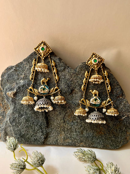 Noor Handcrafted Designer Dangler-Jhumka Earrings DB-SP12300Z1