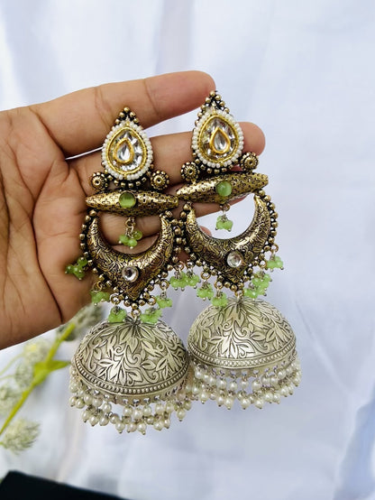 Jhankaar Oversized Statement Earrings DB-SR116000Z2