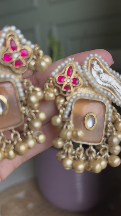 Navya Pachi kundan Big Studs DB-GP12502Z2