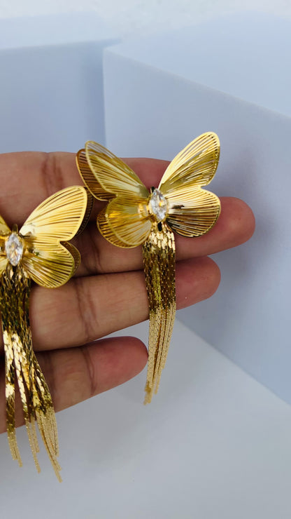 Butterfly Two in One Tassels Earring DB-GP19601Z